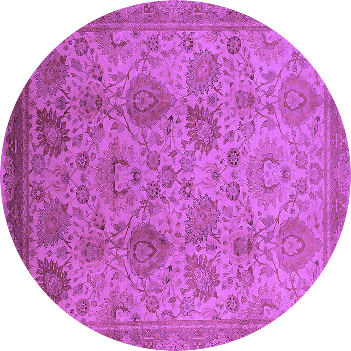Round Oriental Purple Industrial Rug, urb3025pur
