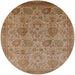 Round Mid-Century Modern Light Copper Gold Oriental Rug, urb3025