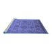 Sideview of Machine Washable Oriental Blue Industrial Rug, wshurb3025blu