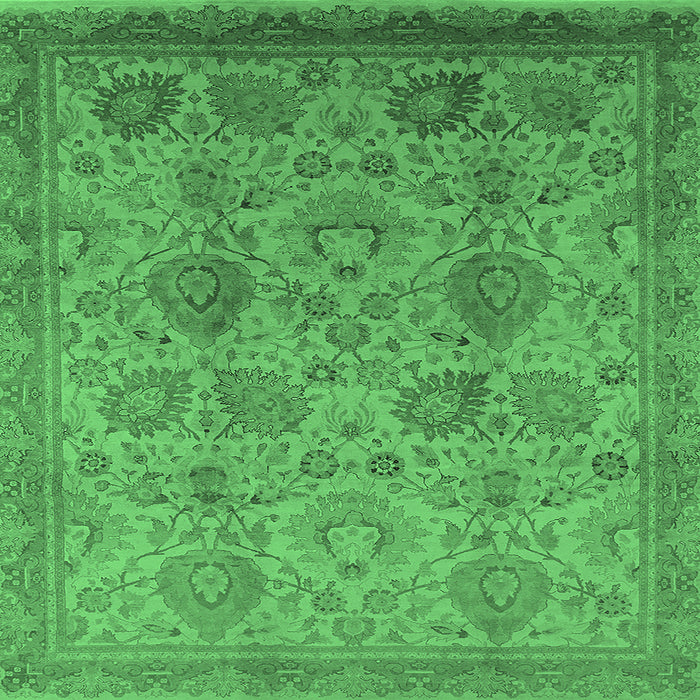 Square Oriental Emerald Green Industrial Rug, urb3025emgrn