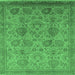 Square Oriental Emerald Green Industrial Rug, urb3025emgrn