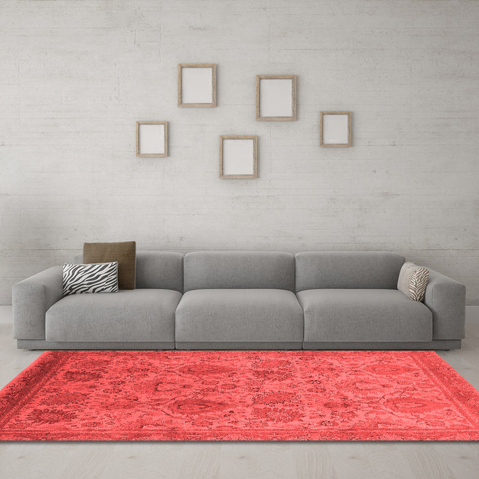 Industrial Red Washable Rugs