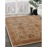 Mid-Century Modern Light Copper Gold Oriental Rug, urb3025