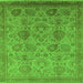 Square Machine Washable Oriental Green Industrial Area Rugs, wshurb3025grn