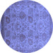 Round Oriental Blue Industrial Rug, urb3025blu