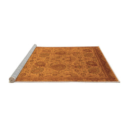 Sideview of Machine Washable Oriental Orange Industrial Area Rugs, wshurb3025org