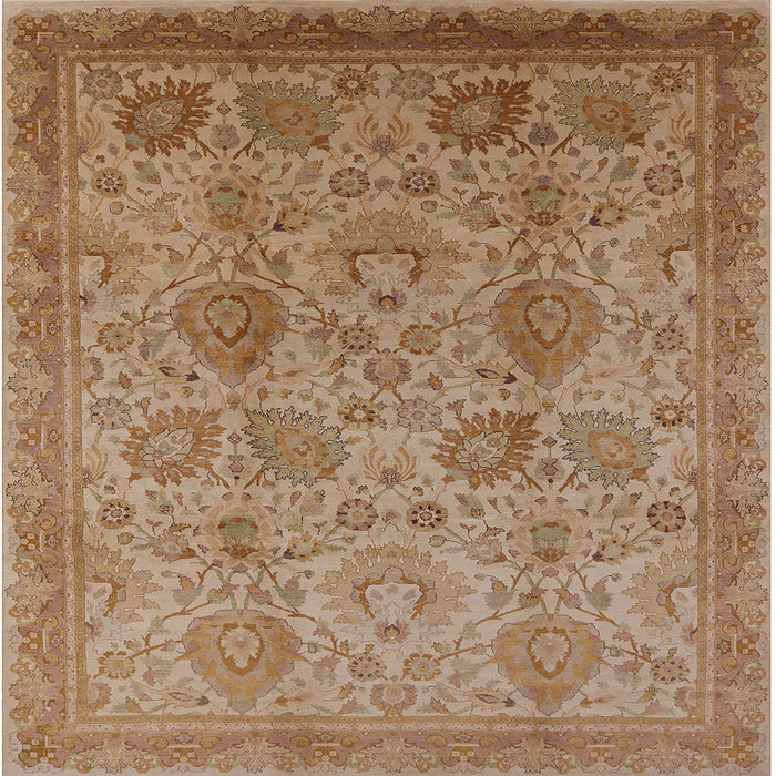 Square Machine Washable Industrial Modern Light Copper Gold Rug, wshurb3025