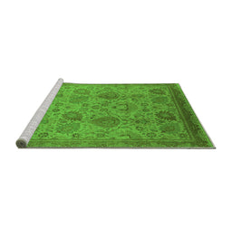 Sideview of Machine Washable Oriental Green Industrial Area Rugs, wshurb3025grn
