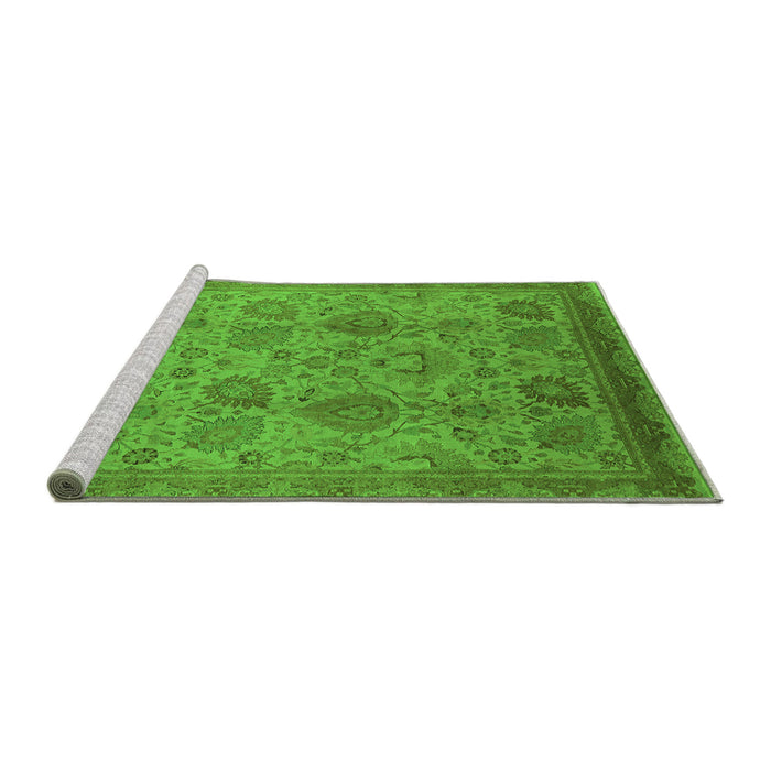 Sideview of Machine Washable Oriental Green Industrial Area Rugs, wshurb3025grn