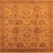 Square Machine Washable Oriental Orange Industrial Area Rugs, wshurb3025org