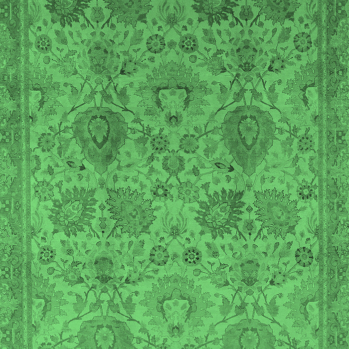 Machine Washable Oriental Emerald Green Industrial Area Rugs, wshurb3025emgrn
