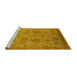 Sideview of Machine Washable Oriental Yellow Industrial Rug, wshurb3025yw