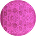 Round Oriental Pink Industrial Rug, urb3025pnk