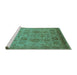 Sideview of Machine Washable Oriental Turquoise Industrial Area Rugs, wshurb3025turq