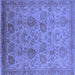 Square Machine Washable Oriental Blue Industrial Rug, wshurb3025blu