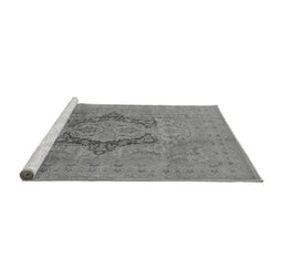 Sideview of Machine Washable Oriental Gray Industrial Rug, wshurb3026gry