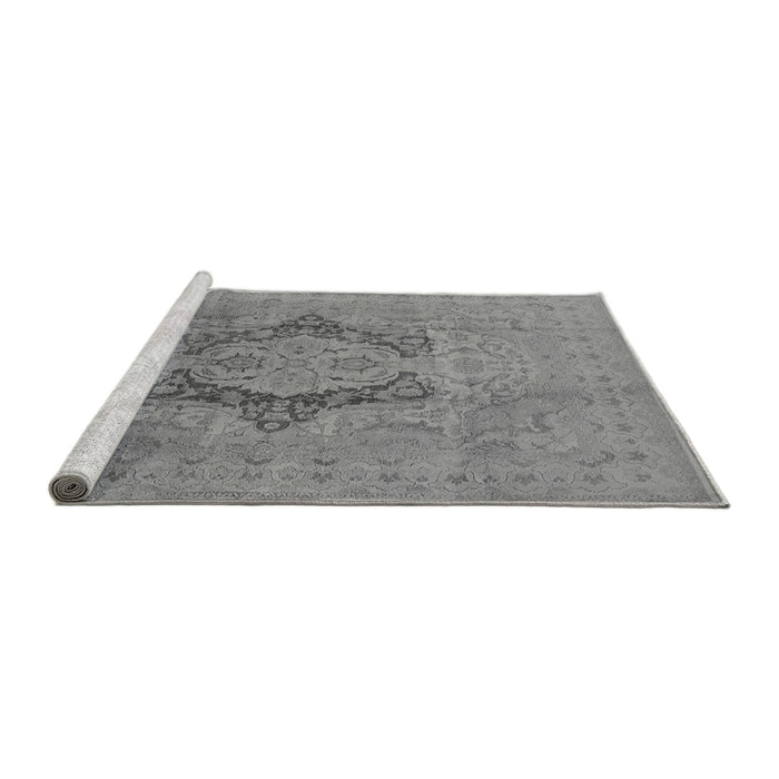 Sideview of Machine Washable Oriental Gray Industrial Rug, wshurb3026gry