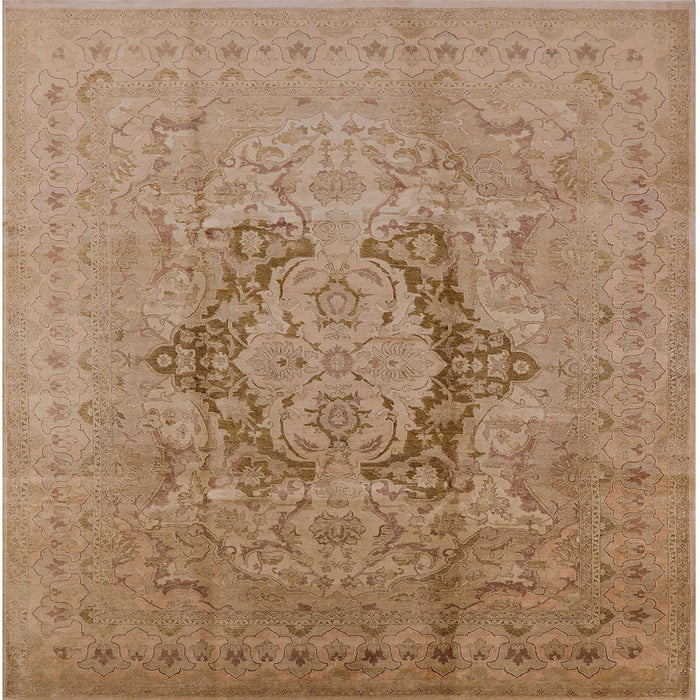 Square Machine Washable Industrial Modern Light Brown Rug, wshurb3026