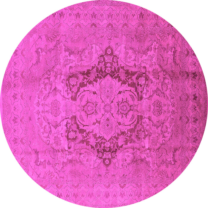 Round Oriental Pink Industrial Rug, urb3026pnk