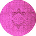 Round Oriental Pink Industrial Rug, urb3026pnk