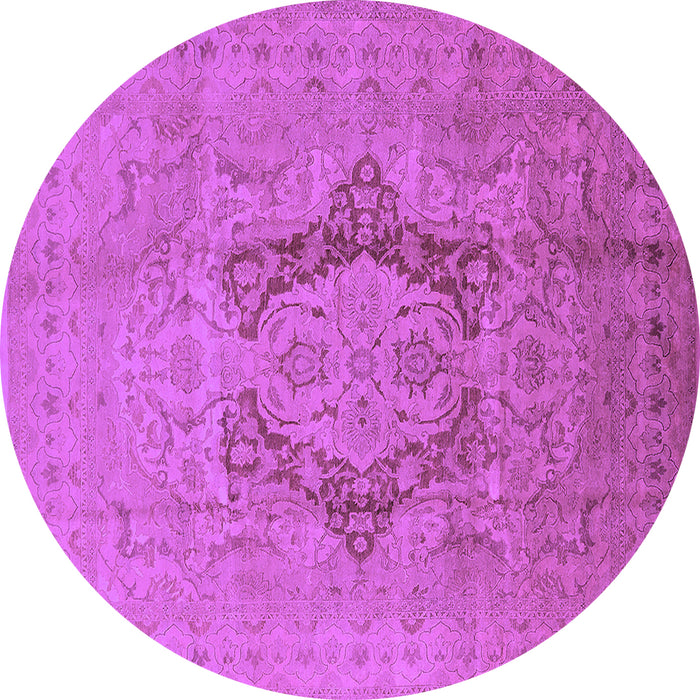 Round Oriental Purple Industrial Rug, urb3026pur