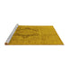 Sideview of Machine Washable Oriental Yellow Industrial Rug, wshurb3026yw