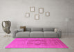 Machine Washable Oriental Pink Industrial Rug in a Living Room, wshurb3026pnk