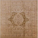 Square Mid-Century Modern Light Brown Oriental Rug, urb3026