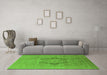 Machine Washable Oriental Green Industrial Area Rugs in a Living Room,, wshurb3026grn