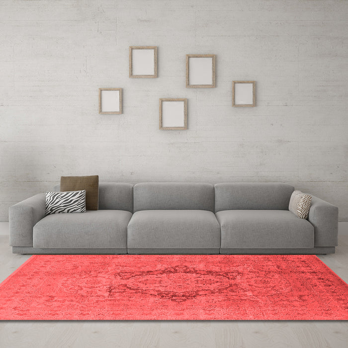 Industrial Red Washable Rugs