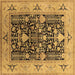 Square Oriental Brown Industrial Rug, urb3027brn