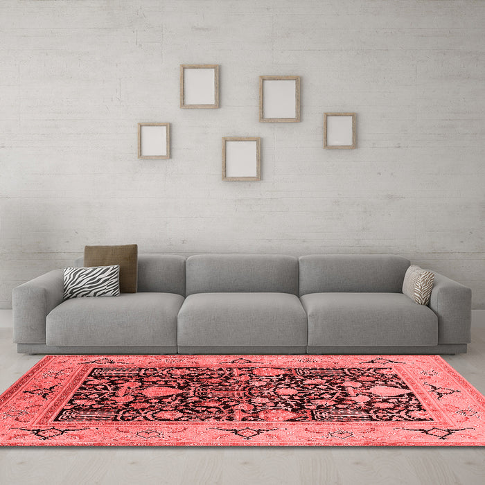 Industrial Red Washable Rugs