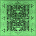 Square Machine Washable Oriental Emerald Green Industrial Area Rugs, wshurb3027emgrn