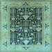 Square Oriental Light Blue Industrial Rug, urb3027lblu