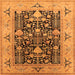 Square Oriental Orange Industrial Rug, urb3027org