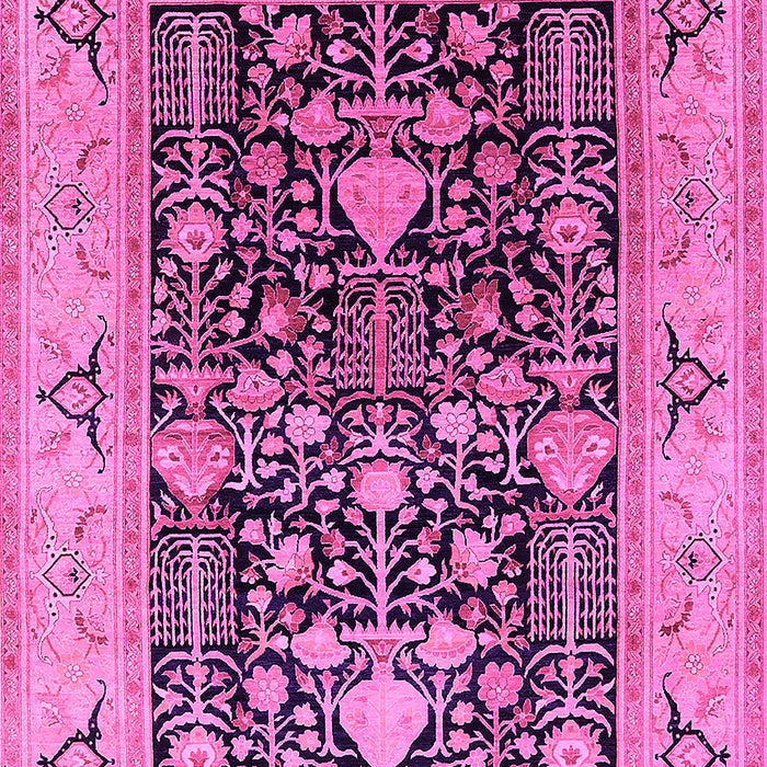 Machine Washable Oriental Pink Industrial Rug, wshurb3027pnk