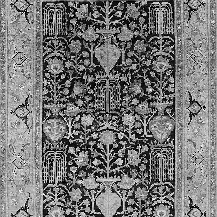 Machine Washable Oriental Gray Industrial Rug, wshurb3027gry