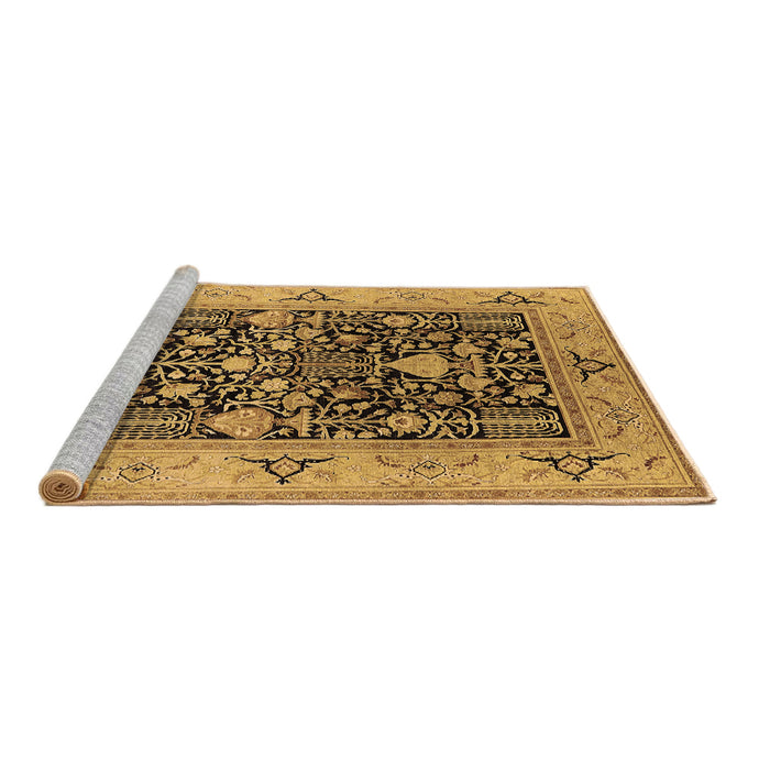 Sideview of Machine Washable Oriental Brown Industrial Rug, wshurb3027brn