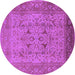 Round Oriental Purple Industrial Rug, urb3028pur