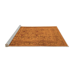 Sideview of Machine Washable Oriental Orange Industrial Area Rugs, wshurb3028org