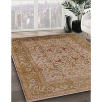 Mid-Century Modern Light Copper Gold Oriental Rug, urb3028