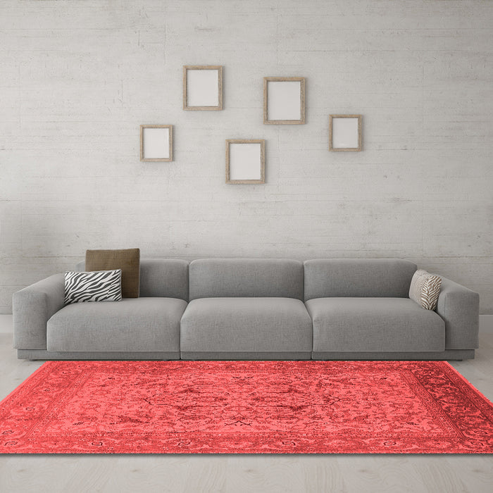 Industrial Red Washable Rugs