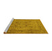 Sideview of Machine Washable Oriental Yellow Industrial Rug, wshurb3028yw