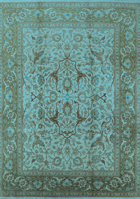 Oriental Light Blue Industrial Rug, urb3028lblu