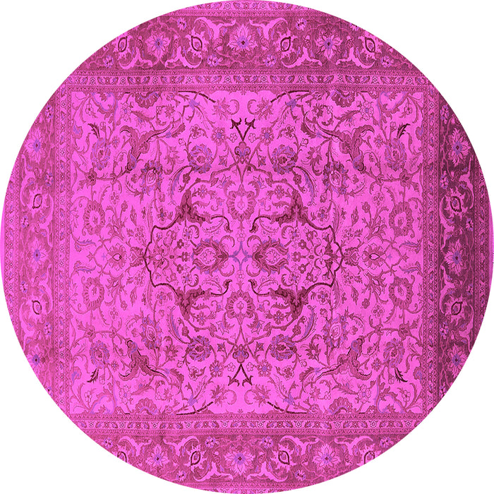 Round Oriental Pink Industrial Rug, urb3028pnk