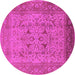 Round Oriental Pink Industrial Rug, urb3028pnk