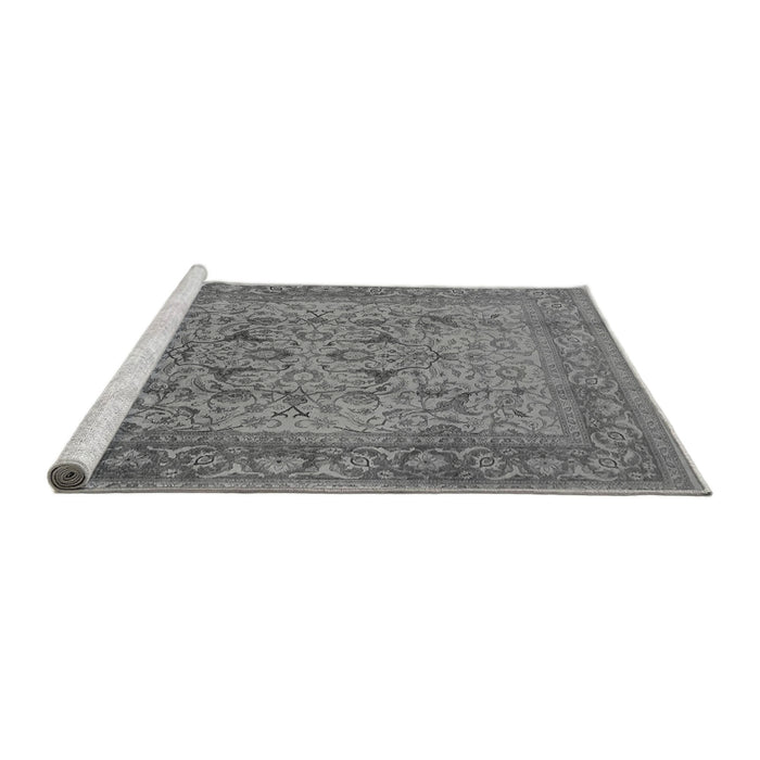 Sideview of Machine Washable Oriental Gray Industrial Rug, wshurb3028gry
