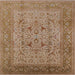 Square Mid-Century Modern Light Copper Gold Oriental Rug, urb3028