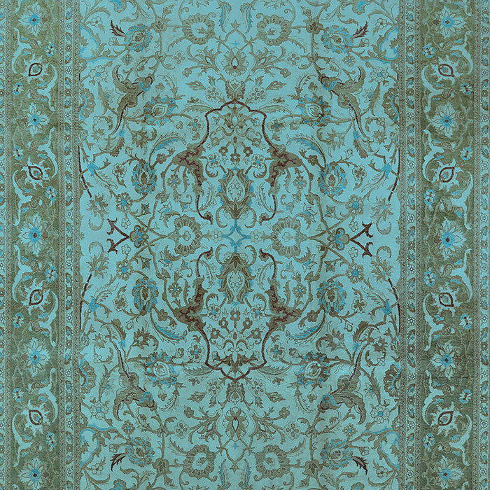 Machine Washable Oriental Light Blue Industrial Rug, wshurb3028lblu