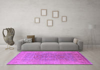 Machine Washable Oriental Purple Industrial Rug, wshurb3029pur